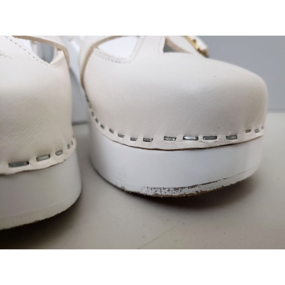 Swedish Hasbeens Retro Sky High Clogs White - Picture 6 of 6